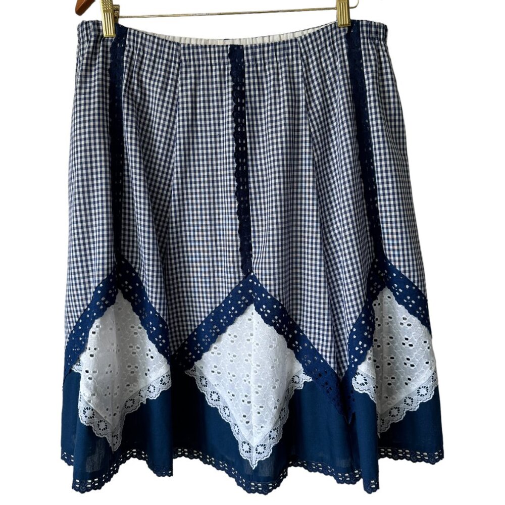 Vintage Little House Creations Prairie Skirt Sz Lg Patchwork Boho Cottage Gypsy